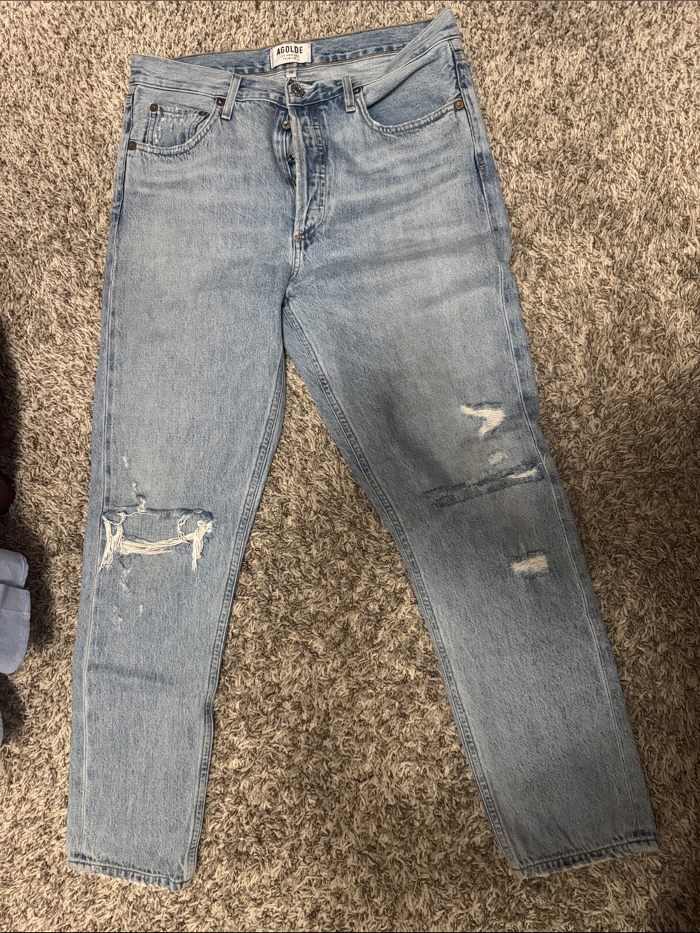 Agolde Light Blue Distressed Jeans